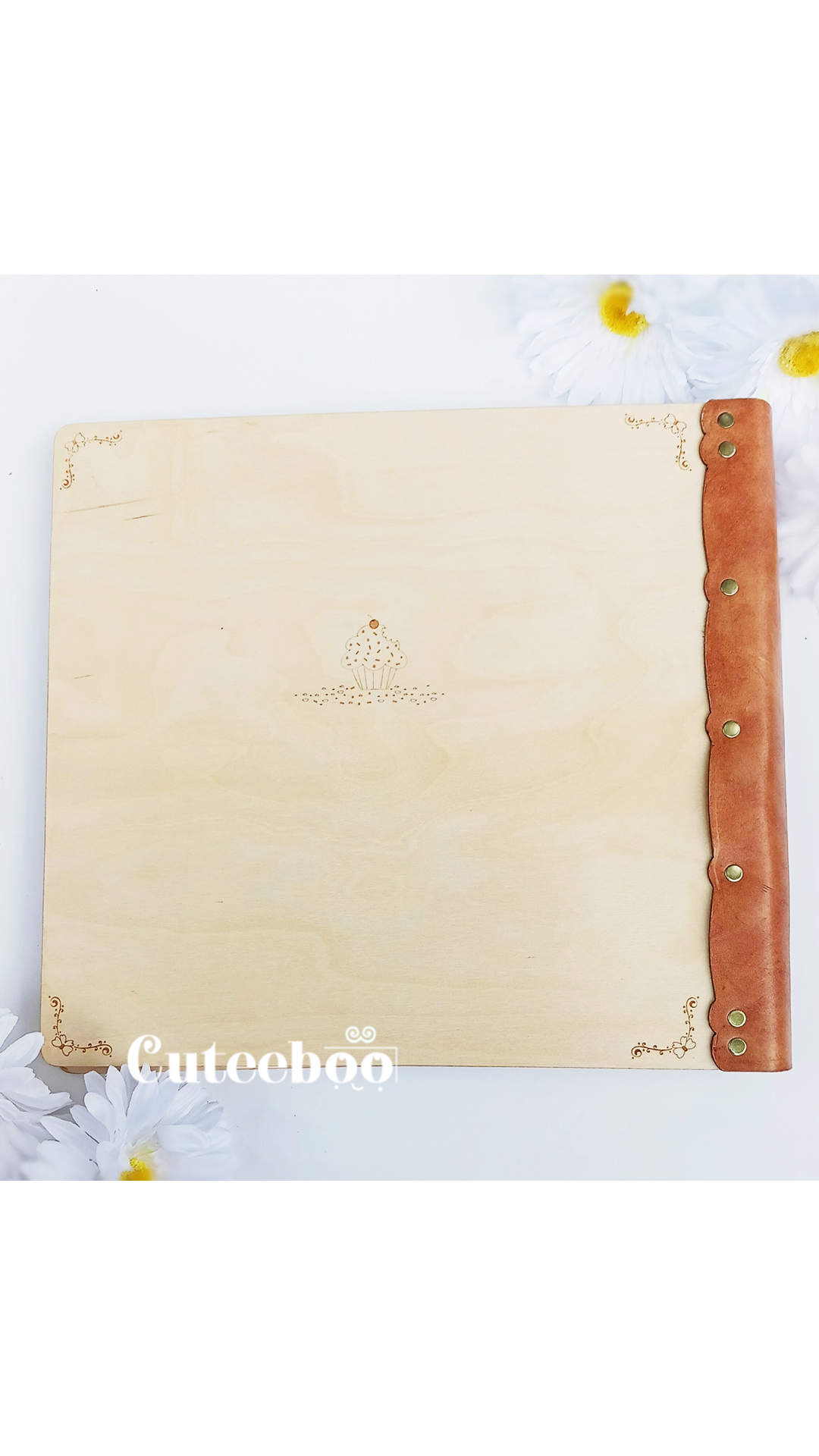 Personalized Baby's First 12 Months Large Wood Photo Album