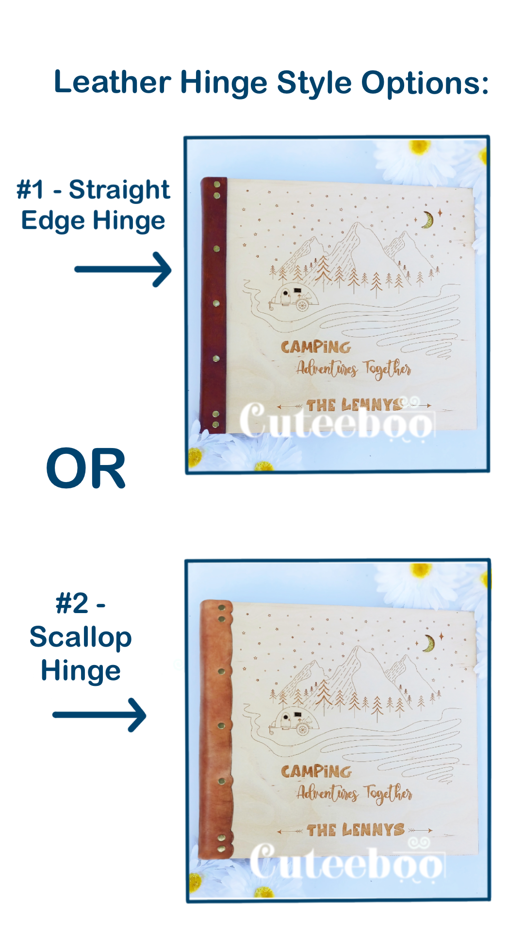 Personalized Camping Adventures Large Wood Photo Album