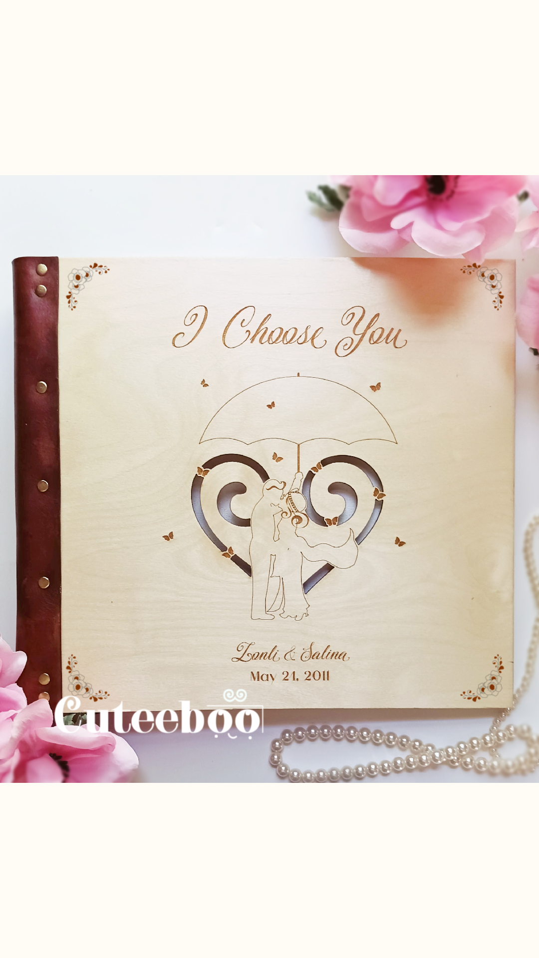 Personalized Hmong Theme Wedding Large Wood Photo Album