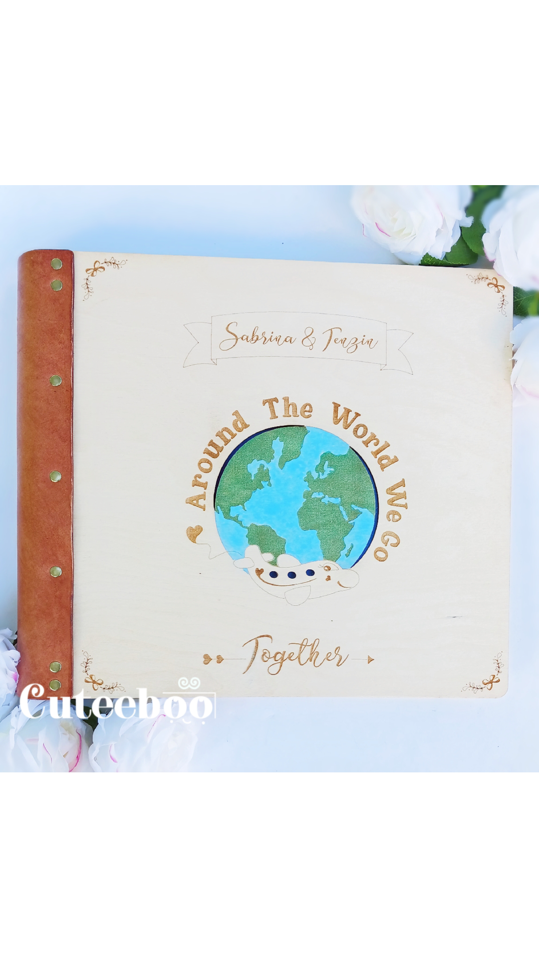 Personalized Travel Together Large Wood Photo Album