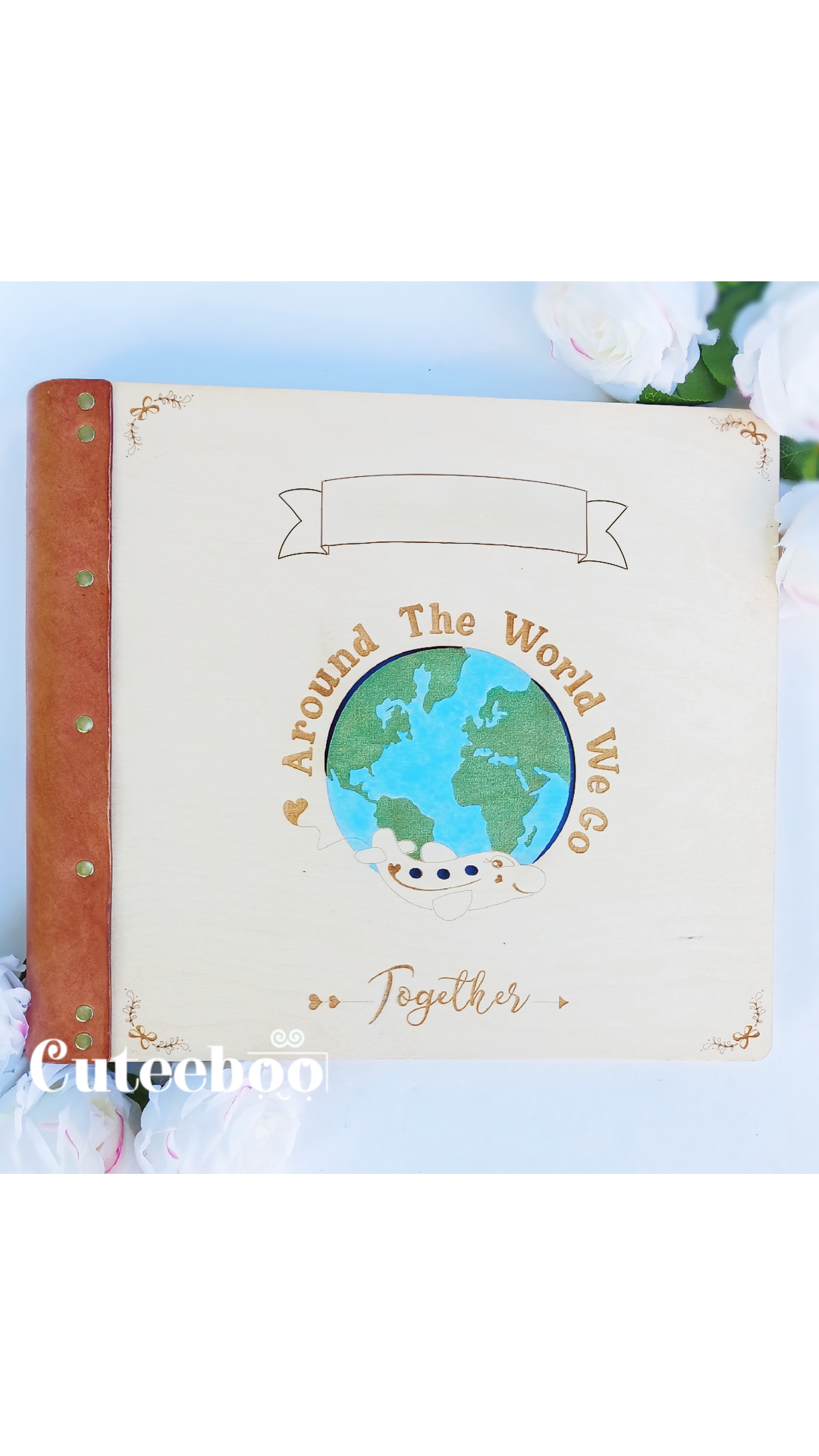 Personalized Travel Together Large Wood Photo Album