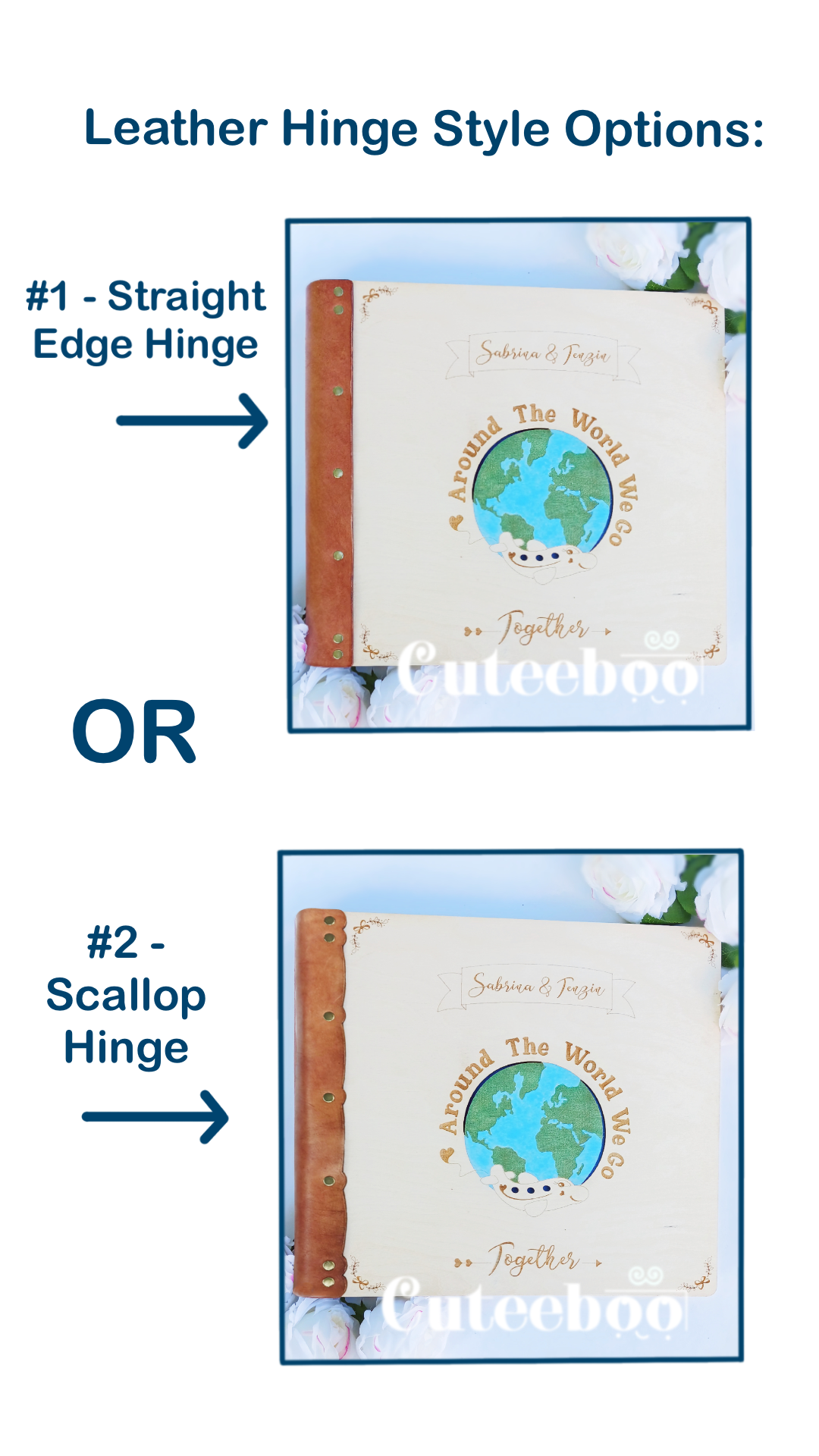 Personalized Travel Together Large Wood Photo Album