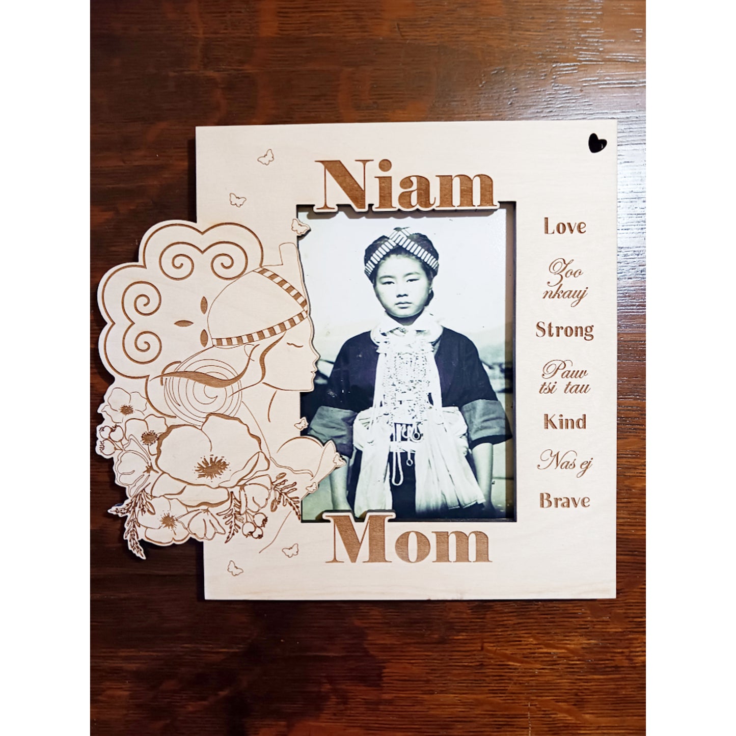 Personalized Hmong Mom Wood Picture Frame