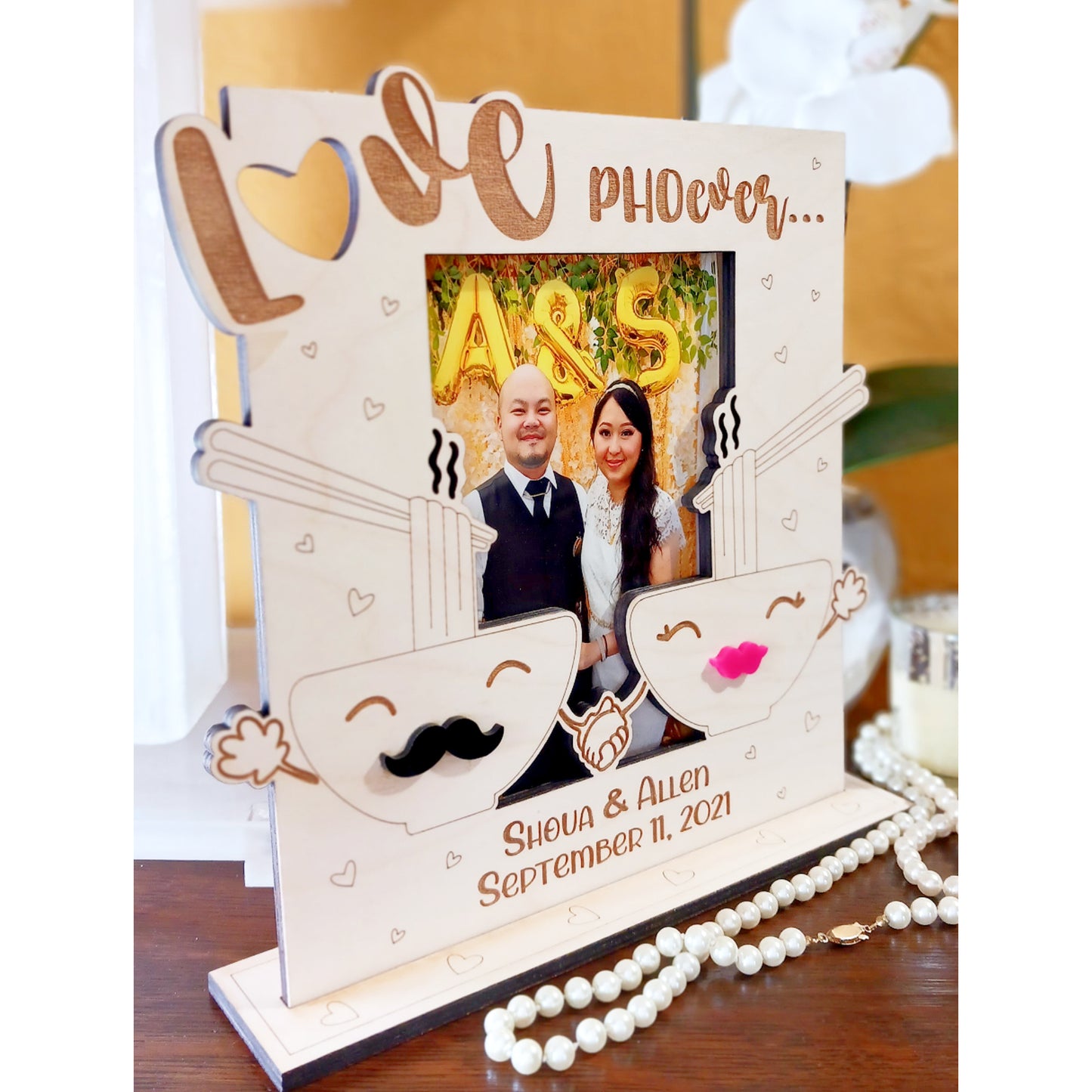 Personalized Love Phoever Wood Picture Frame