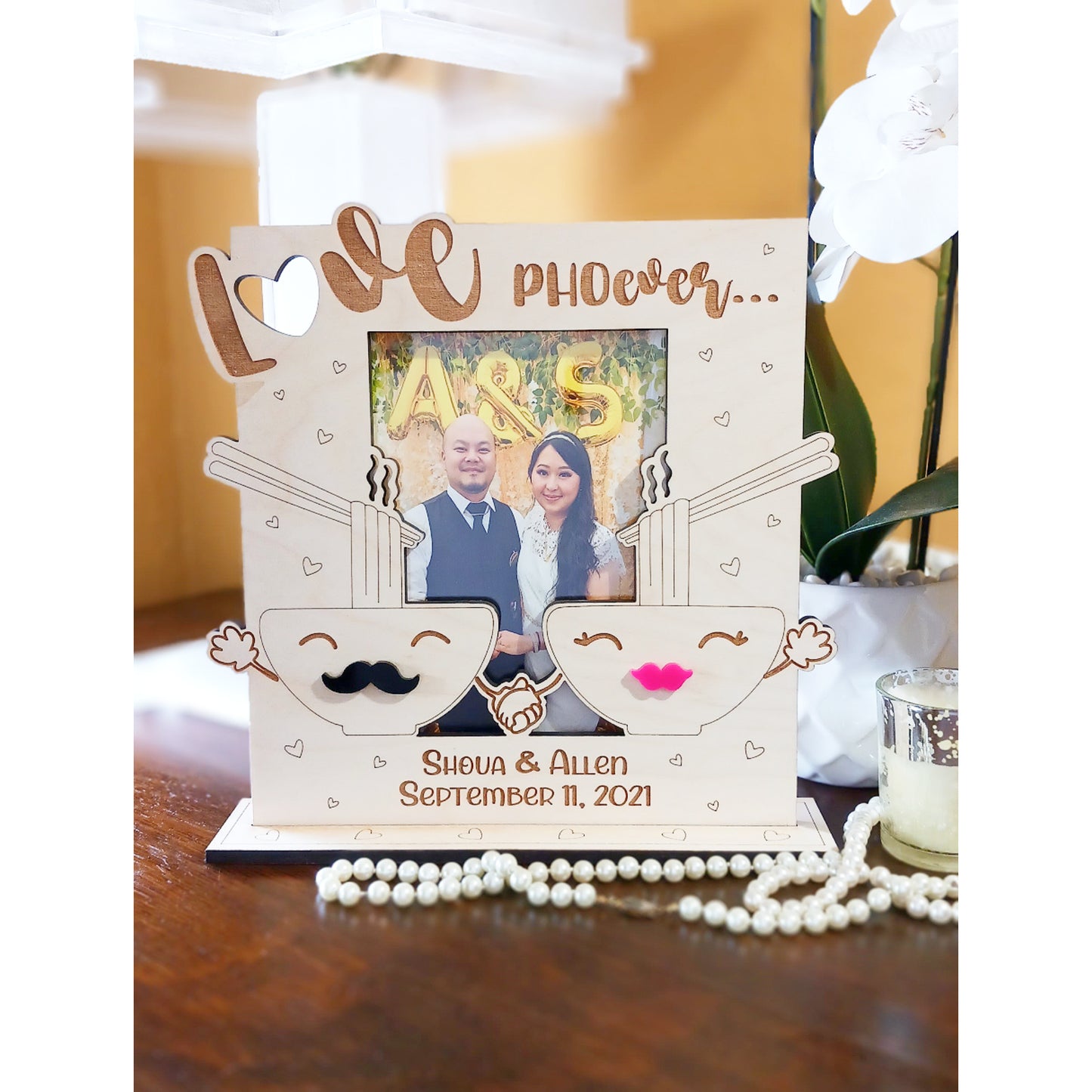 Personalized Love Phoever Wood Picture Frame