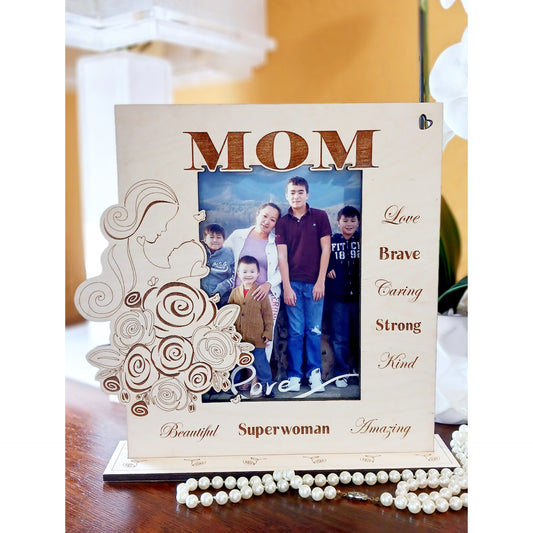 Personalized Mom and Baby Wood Picture Frame