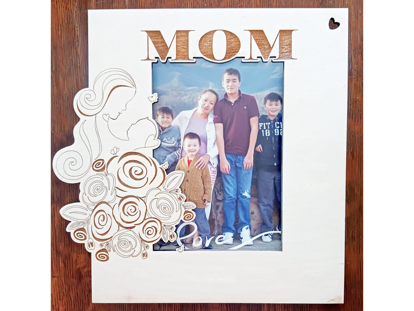 Personalized Mom and Baby Wood Picture Frame