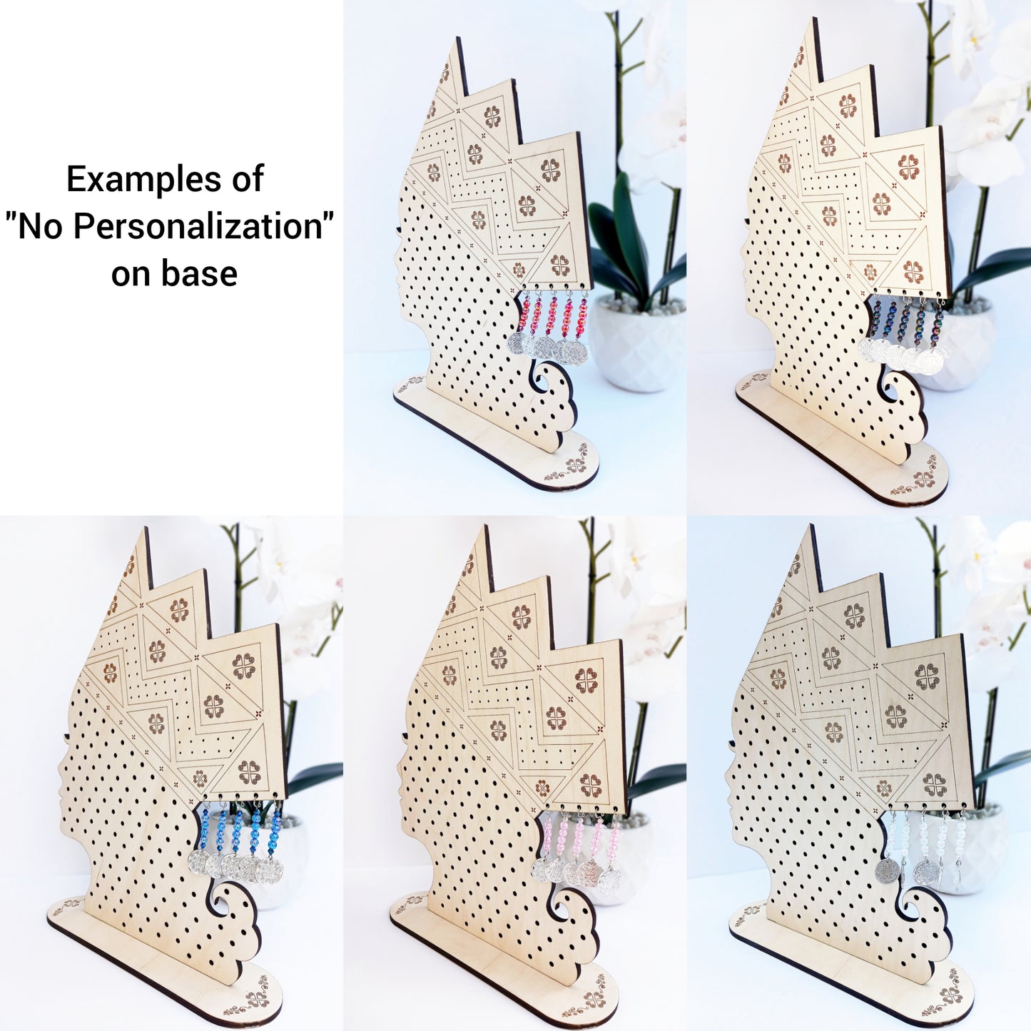 Personalized Hmong Princess Hat Earring Stand Handmade Wood Laser Cut