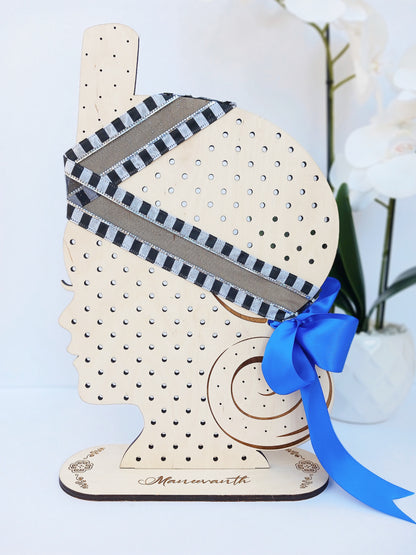 Personalized Hmong Turban Earring Stand Handmade Wood Laser Cut
