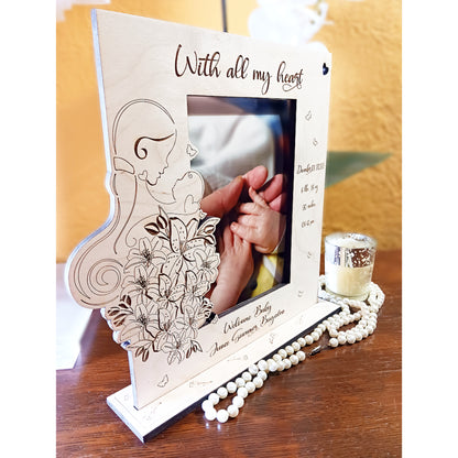 Personalized Welcome Baby Wood Picture Frame