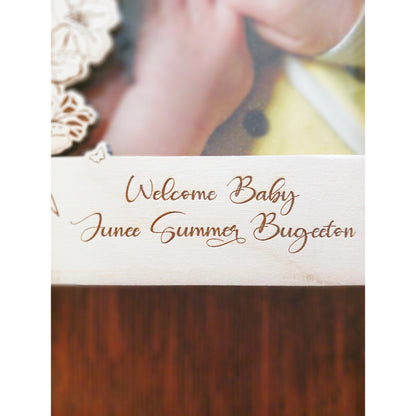 Personalized Welcome Baby Wood Picture Frame