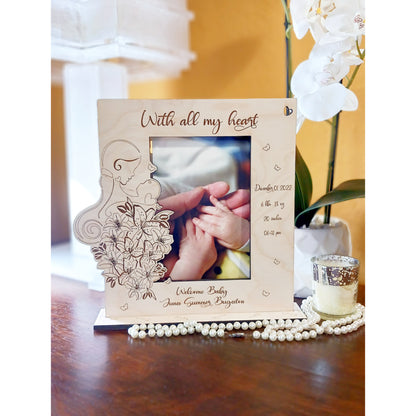 Personalized Welcome Baby Wood Picture Frame