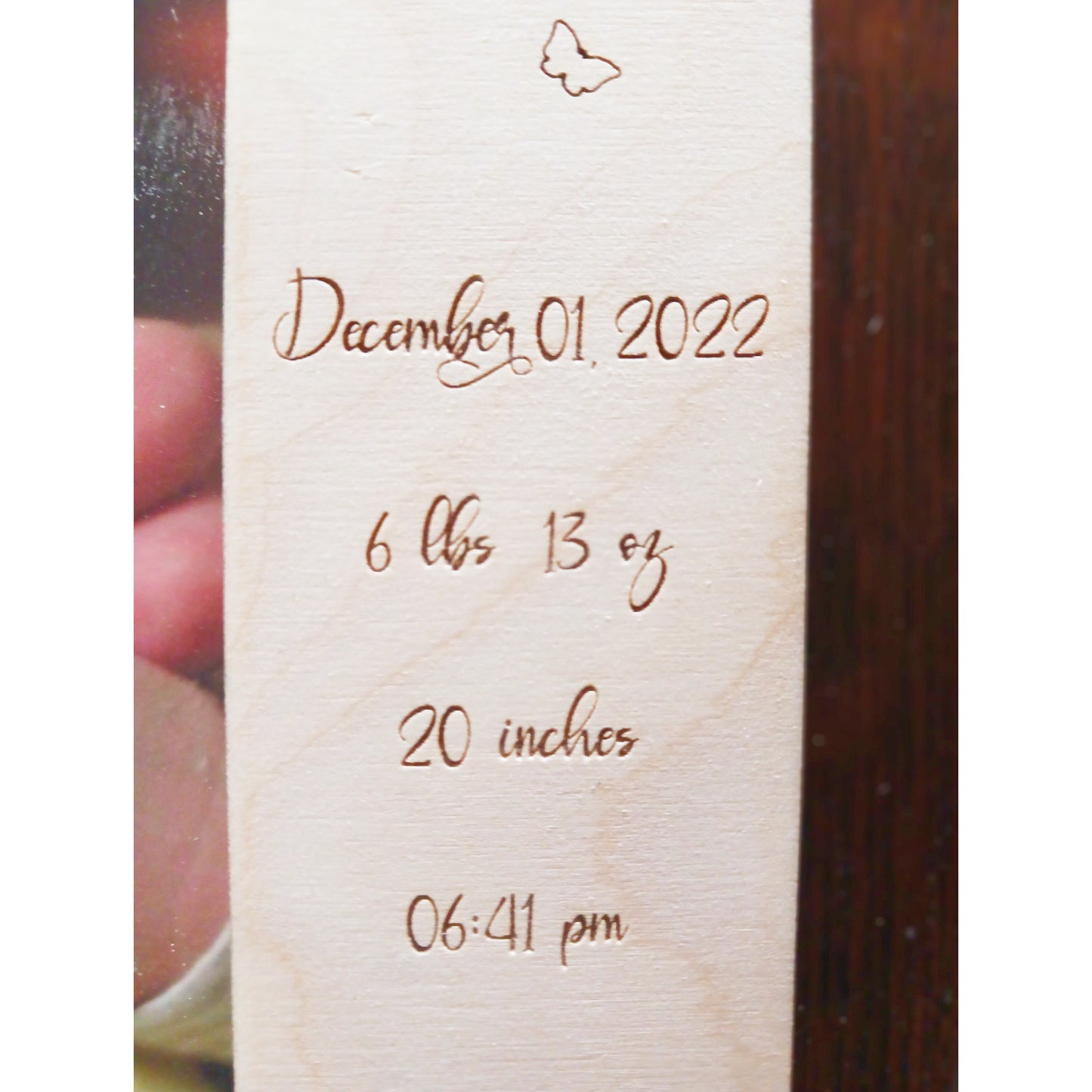 Personalized Welcome Baby Wood Picture Frame