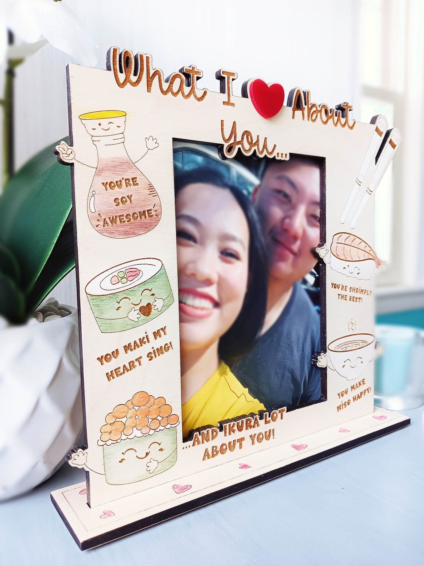 What I Love About You Sushi Puns Wood Picture Frame